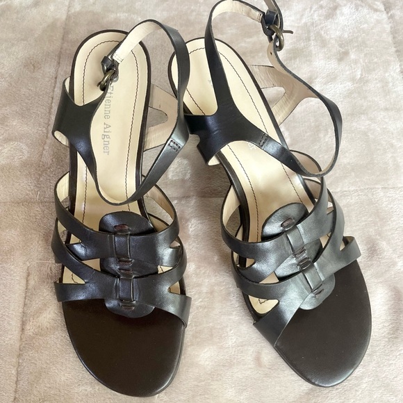 Anne Klein Black Slingback Sandals - Picture 1 of 4